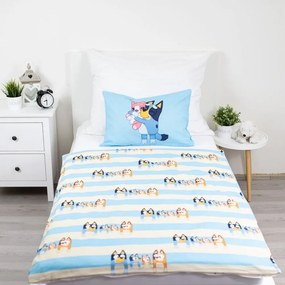 Lenjerie de pat pentru copii albastră din bumbac pentru pătuț 100x135 cm Bluey – Jerry Fabrics
