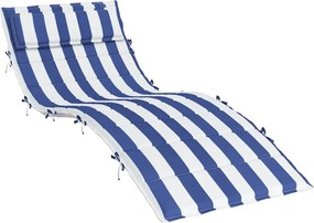vidaXL Pernă șezlong dungi albastre/albe, 180x60x4 cm, țesătură Oxford
