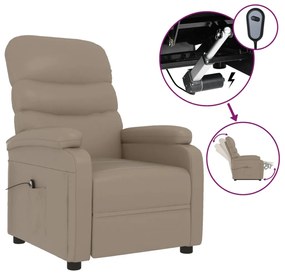 3073676 vidaXL Fotoliu rabatabil electric, cappuccino, piele ecologică