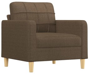 Fotoliu canapea cu taburet, maro, 60 cm, material textil Maro, 78 x 77 x 80 cm