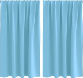 vidaXL Perdele Opaque cu Inel 2 pcs Albastru deschis 140 x 140 cm