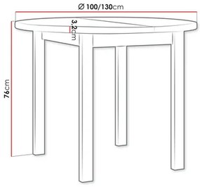 Masă sufragerie extensibilă Messas 100 130 II L (Stejar artisan + albă) (pentru 2-4 persoane). 1105399