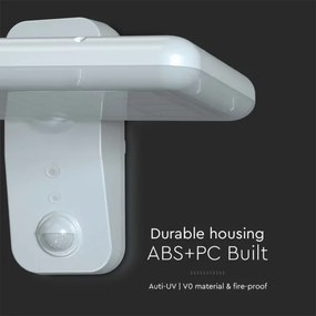 LED lampă solară de perete cu senzor, 15W, 3,2V, 4000K/6000K, IP65, albă