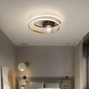 Lustra LED Cu Telecomanda, Elit's EsnL7677-450BK+GD, 90w-6w