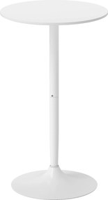 HOMCOM Masă de Bar Înaltă, Masă Modernă Rotundă de Dining cu Blat Vopsit și Bază din Oțel, Masă Bistro pentru 2 Persoane, Alb | Aosom Romania