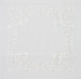 Husa de perna decorativa BLOSSOM ORNAMENT 40x40 cm, alba