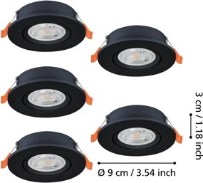 Eglo 902266 - Set 5x spoturi LED încastrate BARRANCO LED/4,8W/230V negru