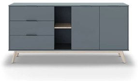 Comodă verde prăfuit 165x80x40 cm Pisco – Marckeric