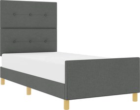vidaXL Cadru de pat cu headboard Gri închis 80 x 200 cm țesătură