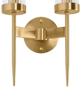 Aplica de perete, Metal, Sticla, Flame auriu