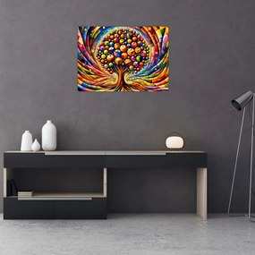 Tablou – Arbore colorat cu mere (70x50 cm)