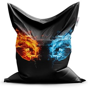 Sac de șezut Classic pumni în flăcări - pentru copii, negru