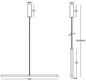 Lustra LED design modern Supersymmetry alb