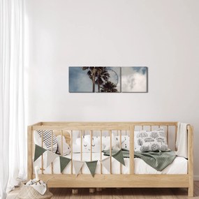 Tablou - Drama cu palmieri (cu ceas) (90x30 cm)