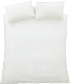 Lenjerie de pat albă/bej din bumbac percal pentru pat de o persoană 135x200 cm Contrast Trim – Bianca