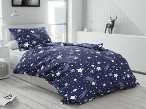 Lenjerie de pat din bumbac Culoare albastru inchis, NIGHT SKY