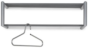 Cuier de perete argintiu cu raft din metal 80 cm Smooth – Spinder Design