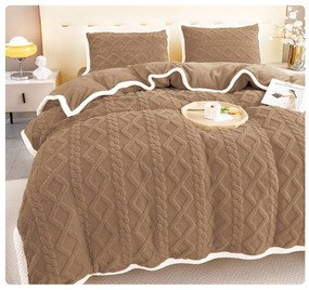 Lenjerie de pat 2 persoane, cocolino, groasa, uni, 4 piese, SPUC09