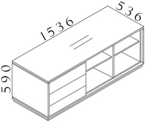 Container Creator 153,6 x 53,6 cm, 3 module, antracit / alb