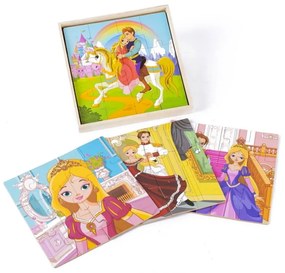 Set 4 puzzle din lemn Printul si Printesa JC45