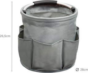 Organizator pentru produse curatenie Kesper 89173, 16 l, Pana la 10 kg, 6 buzunare, maner confortabil din EVA, poliester, gri