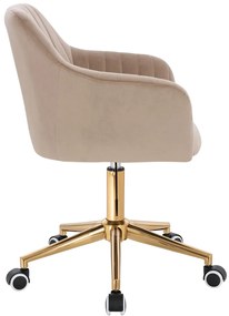 HR190K Scaun Latte din Catifea cu Bază Aurie