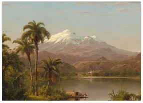 Tablou pe sticlă - Frederic Edwin Church, Tamaca Palms, reproducere (70x50 cm)