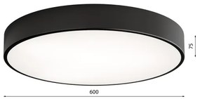 Plafonieră CLEO 5xE27/24W/230V d. 60 cm neagră