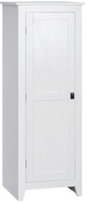 HOMCOM Șifonier de Depozitare bufet bucătărie mobilier de depozitare pentru Baie Economisire Spațiu Stil Clasic cu 3 rafturi reglabile- Înălțime 120 cm în Lemn Alb | Aosom Romania