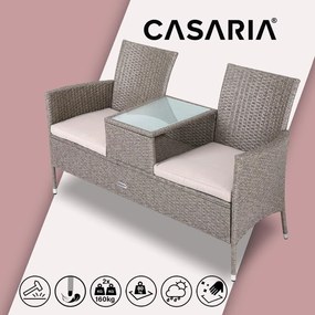 Deuba Banca ratan de gradina cu masa - nisip