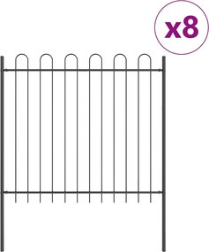 vidaXL Gard de Grădină 8 pcs Gri 13,6 x 1,5 m Oțel acoperit cu pulbere