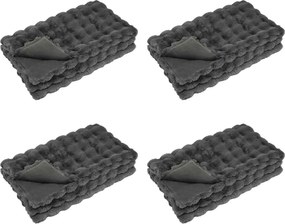 vidaXL Pătură din de iepure artificial antiderapantă Olite 4 pcs