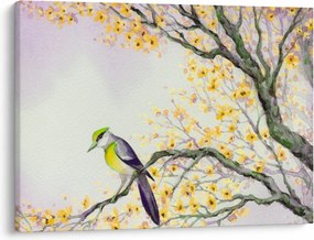 Tablou - Pasăre în copac,acuarelă (70x50 cm)