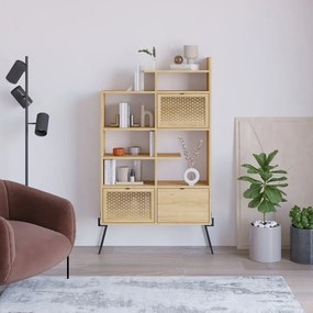 Bibliotecă în culoare naturală cu aspect de lemn de stejar 95x170 cm Ecrin – Marckeric