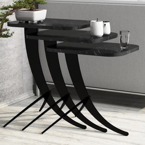 Masă pliabilă Pion Black Marble, 3 buc