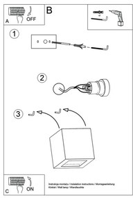 Sollux SL.0005 - Aplica de perete LEO 1xE27/60W/230V albă
