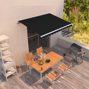 vidaXL Copertină retractabilă automat, antracit, 300x250 cm