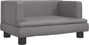 vidaXL Pat de câini, gri, 60x40x30 cm, piele ecologică