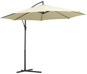 Umbrela de soare suspendata Outsunny, poliester, 3m, bej | Aosom Romania