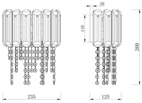 Aplică Maytoni MOD097WL-02CH HAIL 2xE14/40W/230V crom