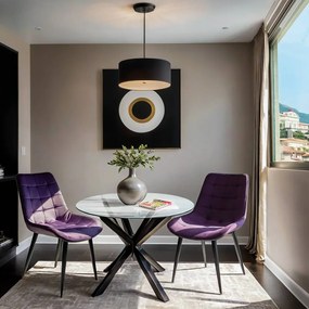 Scaun din catifea si picioare metalice BUC 206 mov