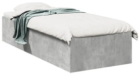 3281059 vidaXL Cadru de pat, gri beton, 90x200 cm, lemn prelucrat
