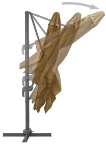 Umbrela suspendata cu stalp din aluminiu gri taupe 300x300 cm Gri taupe, 300 x 300 cm