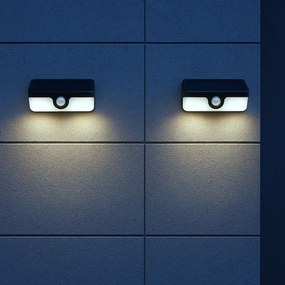 Lampă solară de perete LED cu senzor LINK LED/5W/3,7V IP65 negru