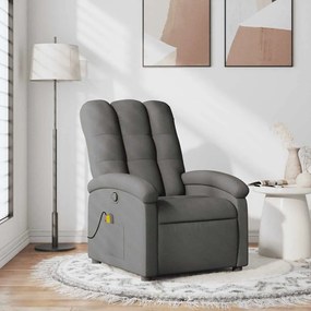 vidaXL Fotoliu de masaj rabatabil, gri închis, material textil