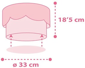 Plafonieră pentru copii MOON 2xE27/60W/230V roz Dalber 61236S