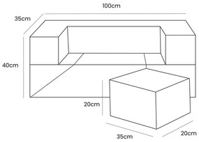 Teren de joacă din spumă turcoaz 6 buc. din catifea reiată înălțime 40 cm 100x35 cm Montessori – Meowbaby