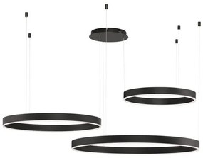Lustra LED dimabila design circular MOTIF 3 ring negru