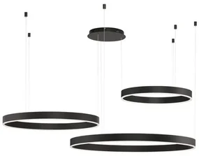 Lustra LED dimabila design circular MOTIF 3 ring negru
