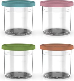 Set recipiente pentru înghetata Ninja Creami XSKPNTLID4EUK, 4х473 ml, Fara BPA, Etanse, Transparent / Multicolor